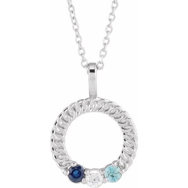 Mother's Family Circle Birthstone Pendant or Necklace- Sparkle & Jade-SparkleAndJade.com 