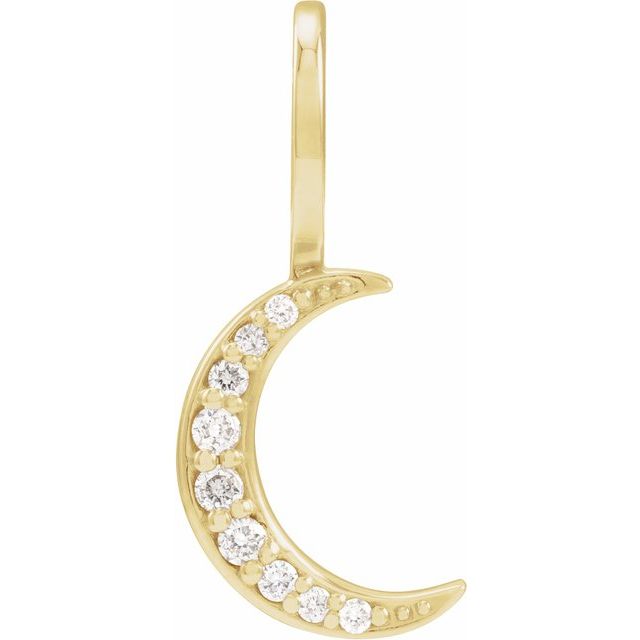 14K Gold .07 CTW Natural Diamond Crescent Moon Charm Pendant- Sparkle & Jade-SparkleAndJade.com 88223:100:P