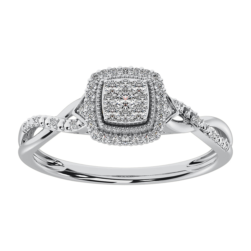 10K White Gold 1/5 CTW Cluster Diamond Promise Ring- Sparkle & Jade-SparkleAndJade.com 63495W