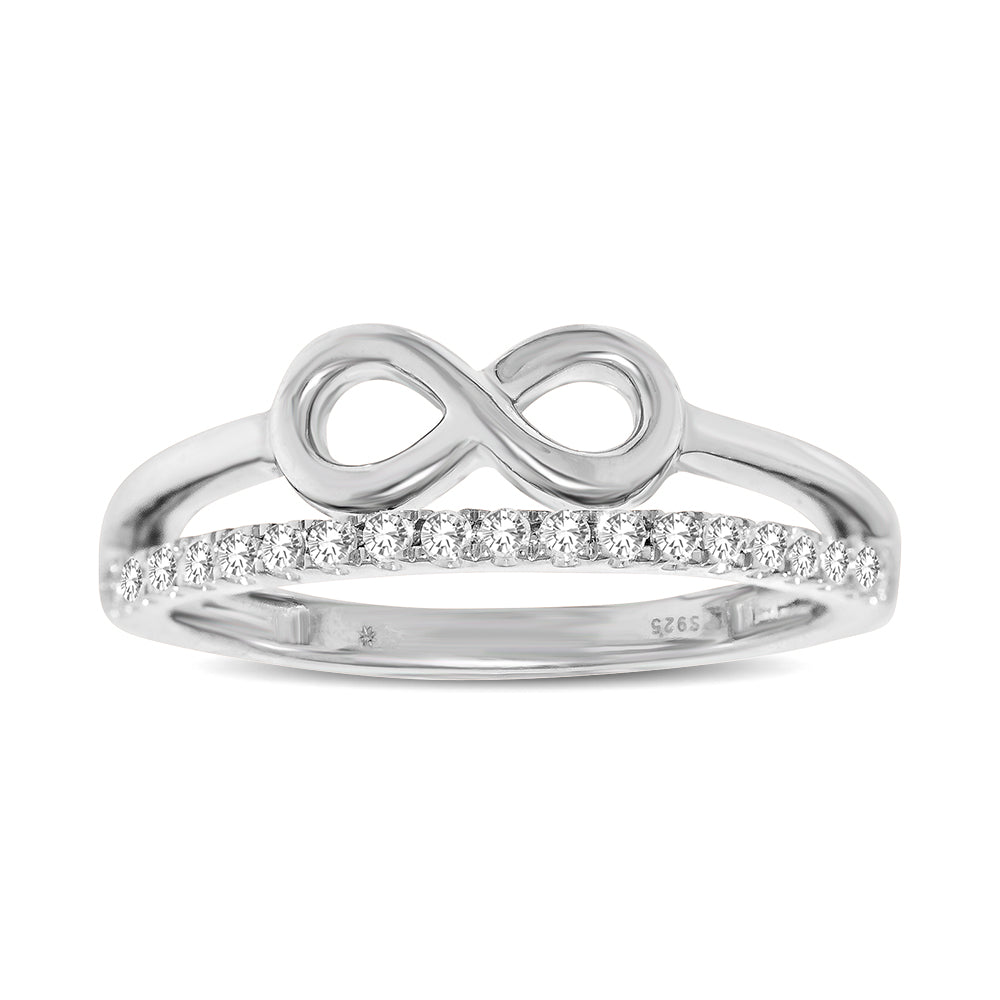 10K White Gold 1/5 Ctw Diamond Infinity Ring- Sparkle & Jade-SparkleAndJade.com 60996W