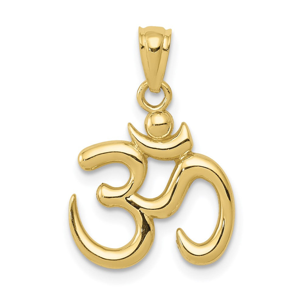 10k Gold Polished Om Symbol Pendant- Sparkle & Jade-SparkleAndJade.com 10K5437