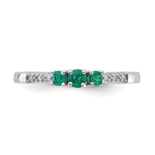 10k White Gold Emerald and Diamond Ring- Sparkle & Jade-SparkleAndJade.com RLS6782/EM-0WBS45-C