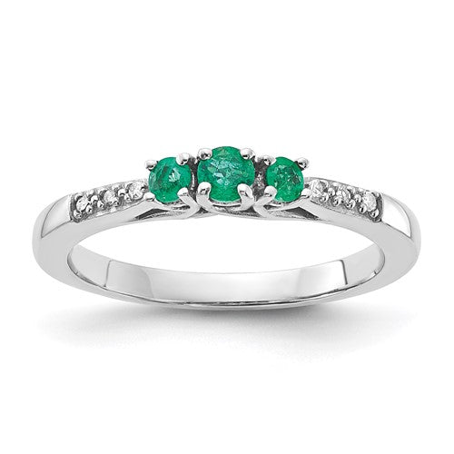 10k White Gold Emerald and Diamond Ring- Sparkle & Jade-SparkleAndJade.com RLS6782/EM-0WBS45-C