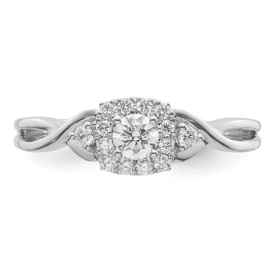 10k or 14k White Gold VS/SI GH, Lab Grown Diamond Engagement Ring- Sparkle & Jade-SparkleAndJade.com 