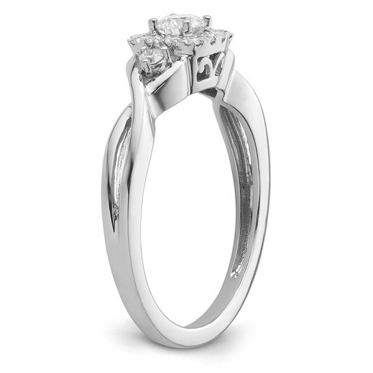 10k or 14k White Gold VS/SI GH, Lab Grown Diamond Engagement Ring- Sparkle & Jade-SparkleAndJade.com 