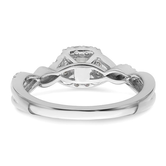 10k or 14k White Gold VS/SI GH, Lab Grown Diamond Twist ByPass Engagement Ring- Sparkle & Jade-SparkleAndJade.com 