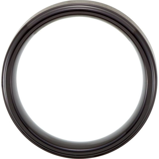 Black PVD Tungsten 8 mm Ridged Band- Sparkle & Jade-SparkleAndJade.com 