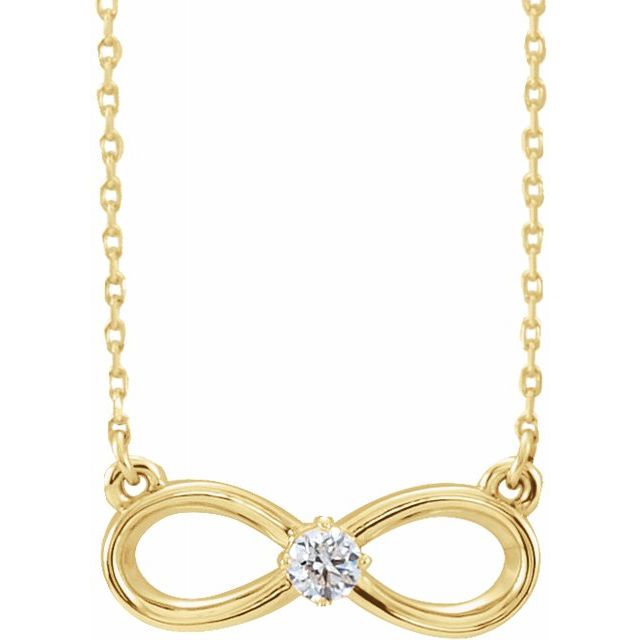 14K Gold 1/10 CT Diamond Infinity Inspired 16-18" Necklace- Sparkle & Jade-SparkleAndJade.com 86581:606:P
