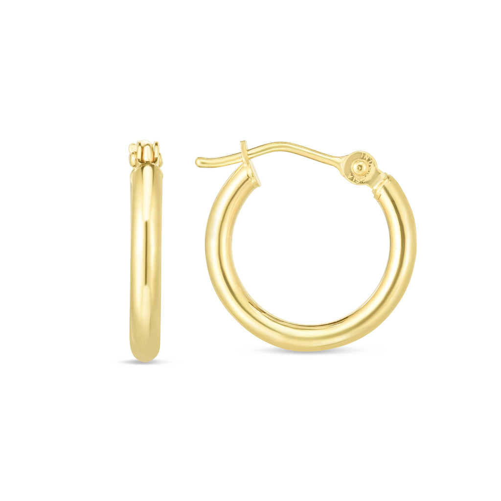14K Gold 2mm Hoop Earrings- Sparkle & Jade-SparkleAndJade.com LT206