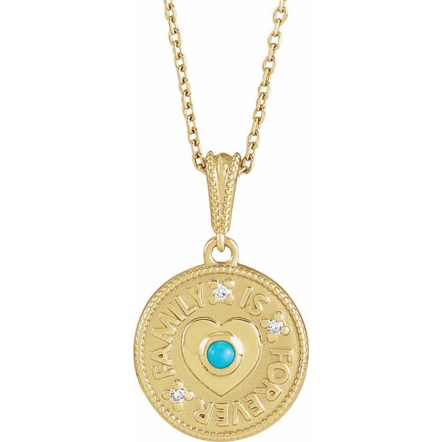 14K Gold Gemstone & .02 CTW Natural Diamond Family is Forever 16-18" Necklace- Sparkle & Jade-SparkleAndJade.com 88432:148:P