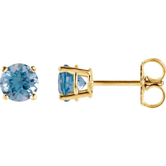 14K Gold Round Gemstone Earrings- Sparkle & Jade-SparkleAndJade.com 1874:70105:P