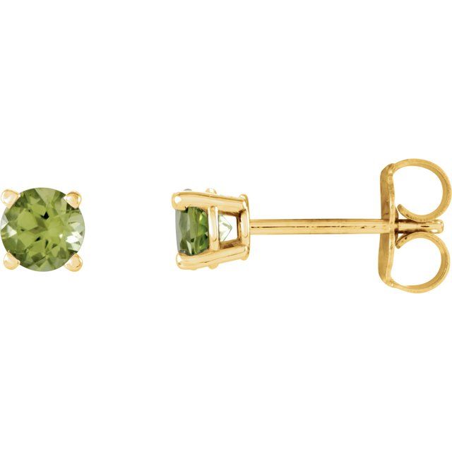 14K Gold Round Gemstone Earrings- Sparkle & Jade-SparkleAndJade.com 1874:70141:P