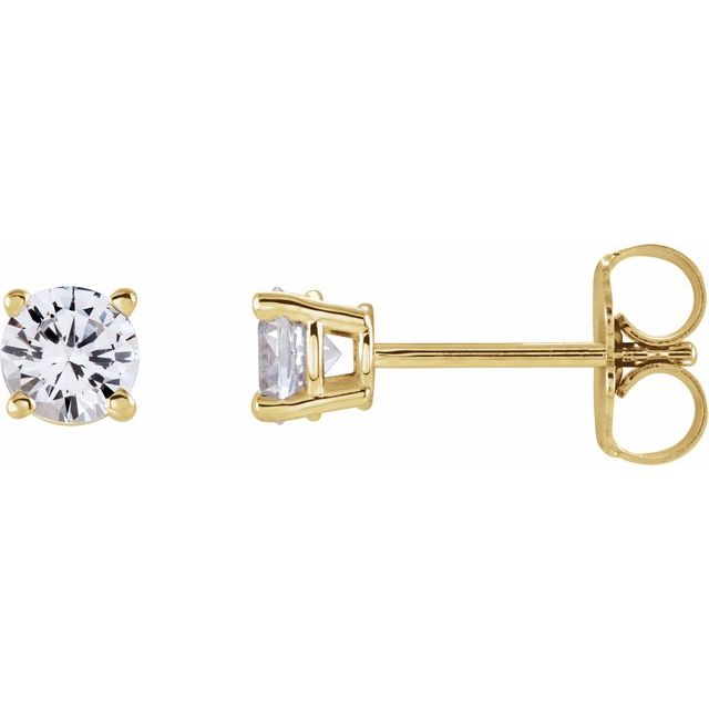 14K Gold Round Gemstone Earrings- Sparkle & Jade-SparkleAndJade.com 1874:70165:P