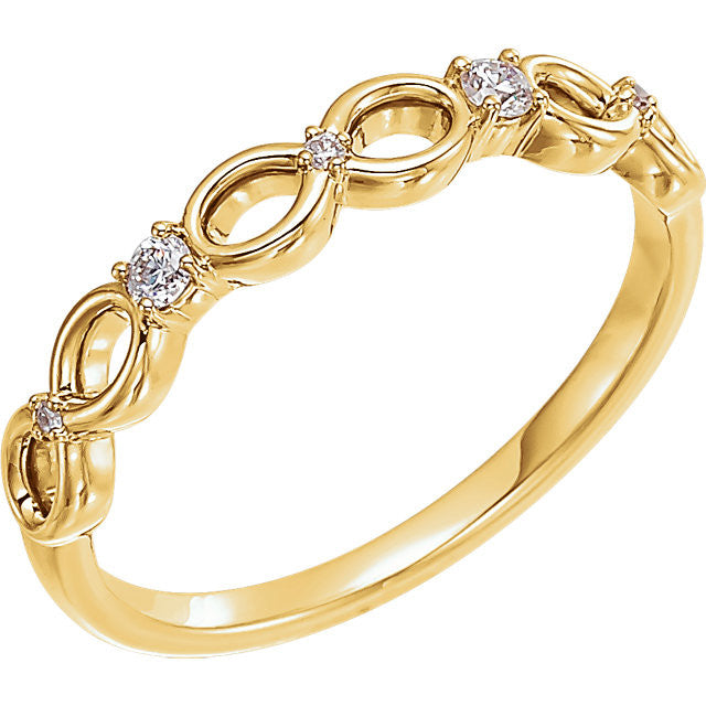 14K Gold .08 CTW Diamond Infinity-Style Ring- Sparkle & Jade-SparkleAndJade.com 123285:601:P