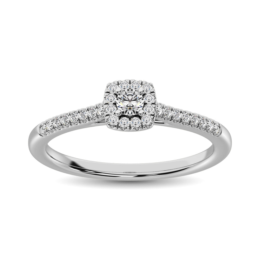 14K White Gold 1/4 Ctw Diamond Engagement Ring- Sparkle & Jade-SparkleAndJade.com 60317W-E-A1