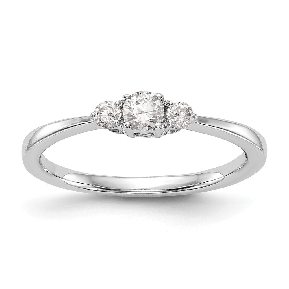 14K White Gold Complete Diamond 3-Stone Promise / Engagement Ring- Sparkle & Jade-SparkleAndJade.com RM3137E-025-WAA
