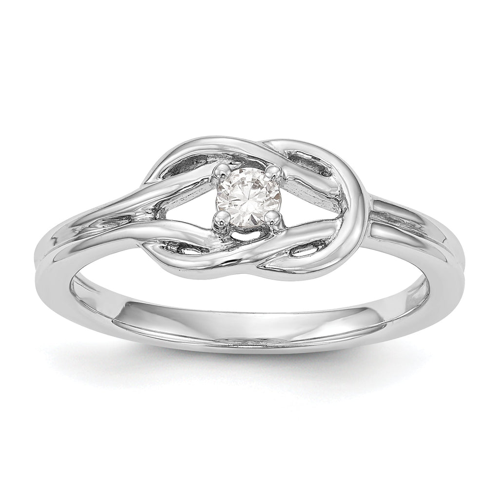 14K White Gold Complete Diamond Promise / Engagement Infinity Love Knot Ring- Sparkle & Jade-SparkleAndJade.com RM3134E-010-WAA