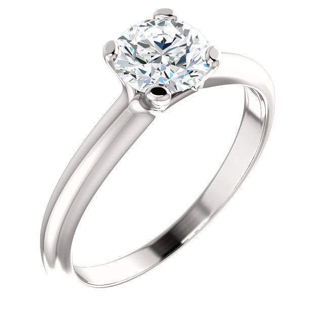 14K White Gold Forever One™ Moissanite Solitaire Engagement Ring- Sparkle & Jade-SparkleAndJade.com 652539:60000:P
