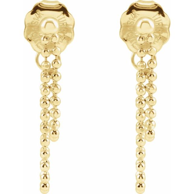 14K Yellow Bead Chain Earrings- Sparkle & Jade-SparkleAndJade.com 52376:100:P