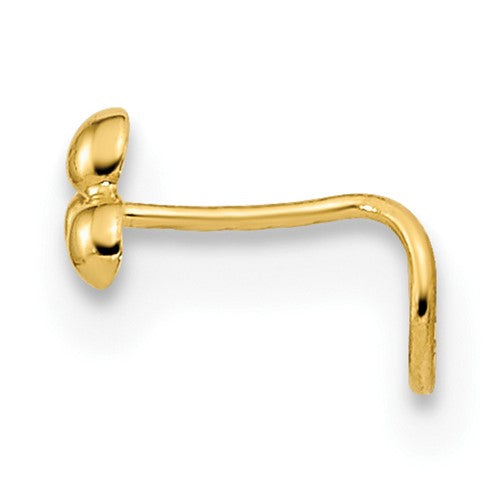 14K Yellow Gold 22 Gauge Triple Bead Nose Ring Stud- Sparkle & Jade-SparkleAndJade.com BD162