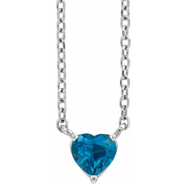 14k Gold 4mm Gemstone Heart 16-18" Necklaces- Sparkle & Jade-SparkleAndJade.com 88055:167:P