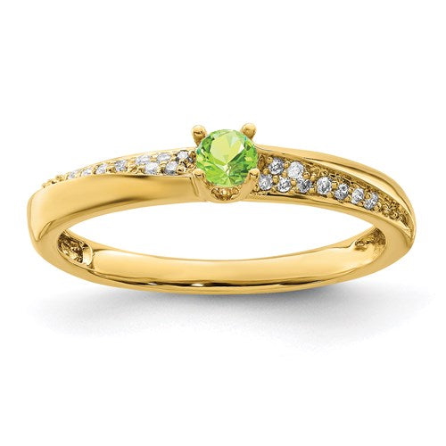 14k Gold Diamond Accented Mother's Family Birthstone Ring- Sparkle & Jade-SparkleAndJade.com XMR36/1