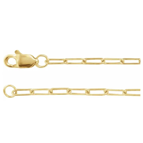 14k Gold Elongated 18" 1.95mm Flat Link Chain- Sparkle & Jade-SparkleAndJade.com CH1099:603:P