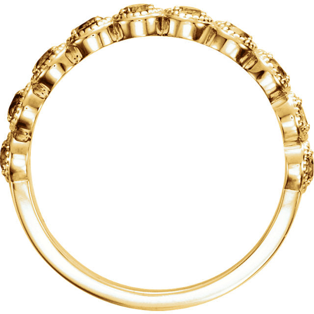 14k Gold Genuine Aquamarine Beaded Milgrain Anniversary Ring - White, Yellow or Rose Gold- Sparkle & Jade-SparkleAndJade.com 