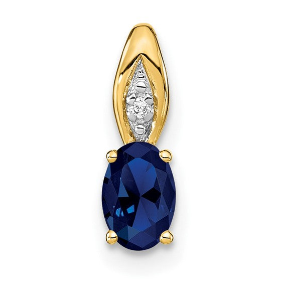 14k Gold Genuine Oval Gemstone & Diamond Pendants- Sparkle & Jade-SparkleAndJade.com XBS596