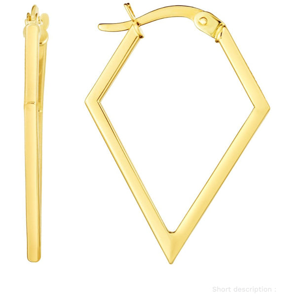 14k Gold Geometric Hoop Earrings- Sparkle & Jade-SparkleAndJade.com ER12023
