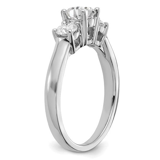 14k Gold Lab Grown Diamond VS/SI GH, 3-Stone 1 1/2 CTW Complete Engagement Ring- Sparkle & Jade-SparkleAndJade.com 