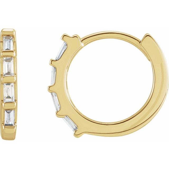 14k Gold Natural Stone Huggie Hoop Earrings - Diamond, Ruby or Sapphire- Sparkle & Jade-SparkleAndJade.com 653650:600:P