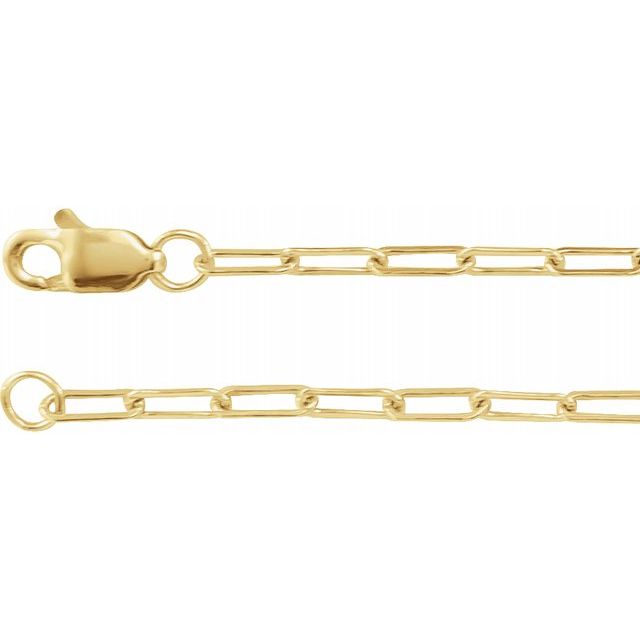 14k Gold Paperclip Chain- Sparkle & Jade-SparkleAndJade.com 