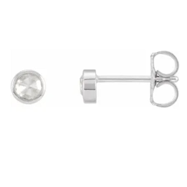 14k Gold Rose-Cut Diamond Bezel-Set Earrings- Sparkle & Jade-SparkleAndJade.com 87612:177:P