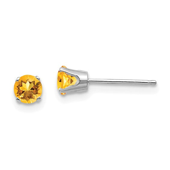 14k Gold Round Genuine Stone Birthstone Stud Earrings - Various Sizes- Sparkle & Jade-SparkleAndJade.com XBE131