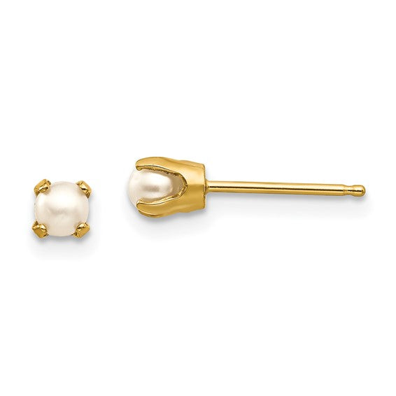 14k Gold Round Genuine Stone Birthstone Stud Earrings - Various Sizes- Sparkle & Jade-SparkleAndJade.com XBE42