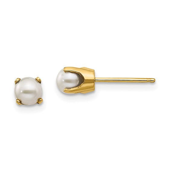 14k Gold Round Genuine Stone Birthstone Stud Earrings - Various Sizes- Sparkle & Jade-SparkleAndJade.com XBE54