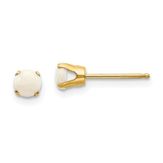 14k Gold Round Genuine Stone Birthstone Stud Earrings - Various Sizes- Sparkle & Jade-SparkleAndJade.com XBE58