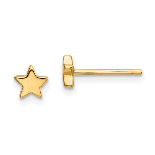 14k Gold Solid Star Post Earrings- Sparkle & Jade-SparkleAndJade.com TE651