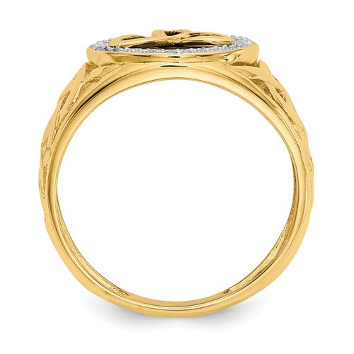 14k Gold and Rhodium Onyx Diamond Trinity Ring- Sparkle & Jade-SparkleAndJade.com K3857