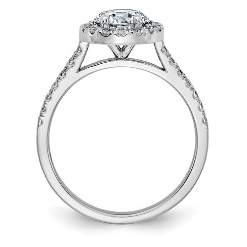 14k White Gold 1.4CT Round Pure Light D E F Moissanite Halo Engagement Ring- Sparkle & Jade-SparkleAndJade.com RM4452E-160-WMP-7