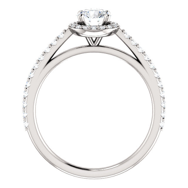 14k White Gold 3/4 CTW Round Diamond Halo-Style Complete Engagement Ring- Sparkle & Jade-SparkleAndJade.com 121987:60005:P