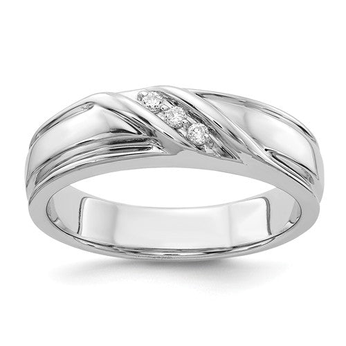 14k White Gold Diamond 3 Stone Men's Ring- Sparkle & Jade-SparkleAndJade.com Y13821A RM5805-008-WA