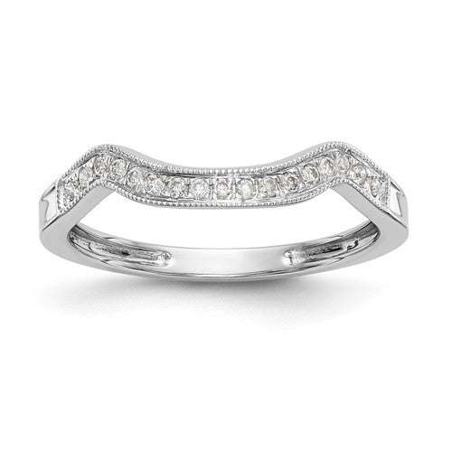 14k White Gold Diamond Contoured Milgrain Accented Wedding Band- Sparkle & Jade-SparkleAndJade.com Y9737AA // RM2397B-011-WAA