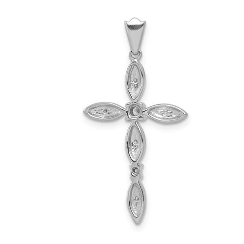 14k White Gold Diamond Cross Pendant- Sparkle & Jade-SparkleAndJade.com PM5067-010-WA