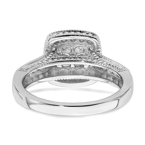 14k White Gold Diamond Diamond Halo Engagement Ring- Sparkle & Jade-SparkleAndJade.com RM6440E-062-WAA