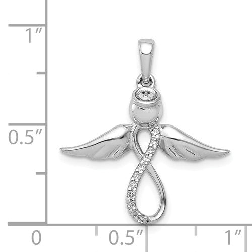 14k White Gold Diamond Infinity Angel Wings Pendant- Sparkle & Jade-SparkleAndJade.com PM5146-006-WA