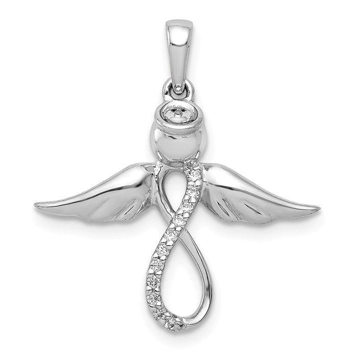 14k White Gold Diamond Infinity Angel Wings Pendant- Sparkle & Jade-SparkleAndJade.com PM5146-006-WA