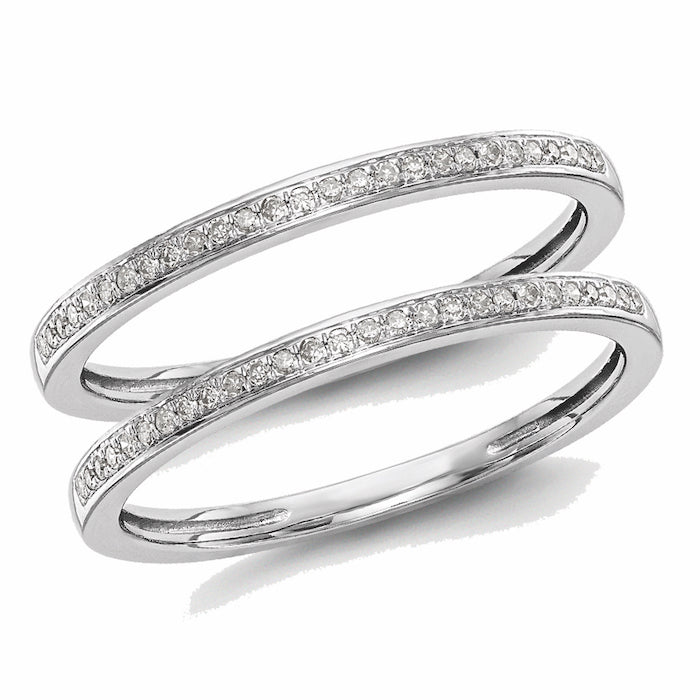 14k White Gold SET OF 2 Diamond Wedding Bands- Sparkle & Jade-SparkleAndJade.com RM2388B-016-WAA