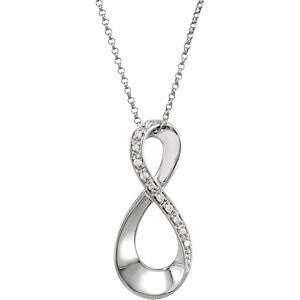 14k White Gold .05 CTW Diamond Infinity 18" Necklace- Sparkle & Jade-SparkleAndJade.com 68975:100:P